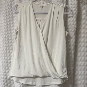 Classy White Sleeveless Wrap Top